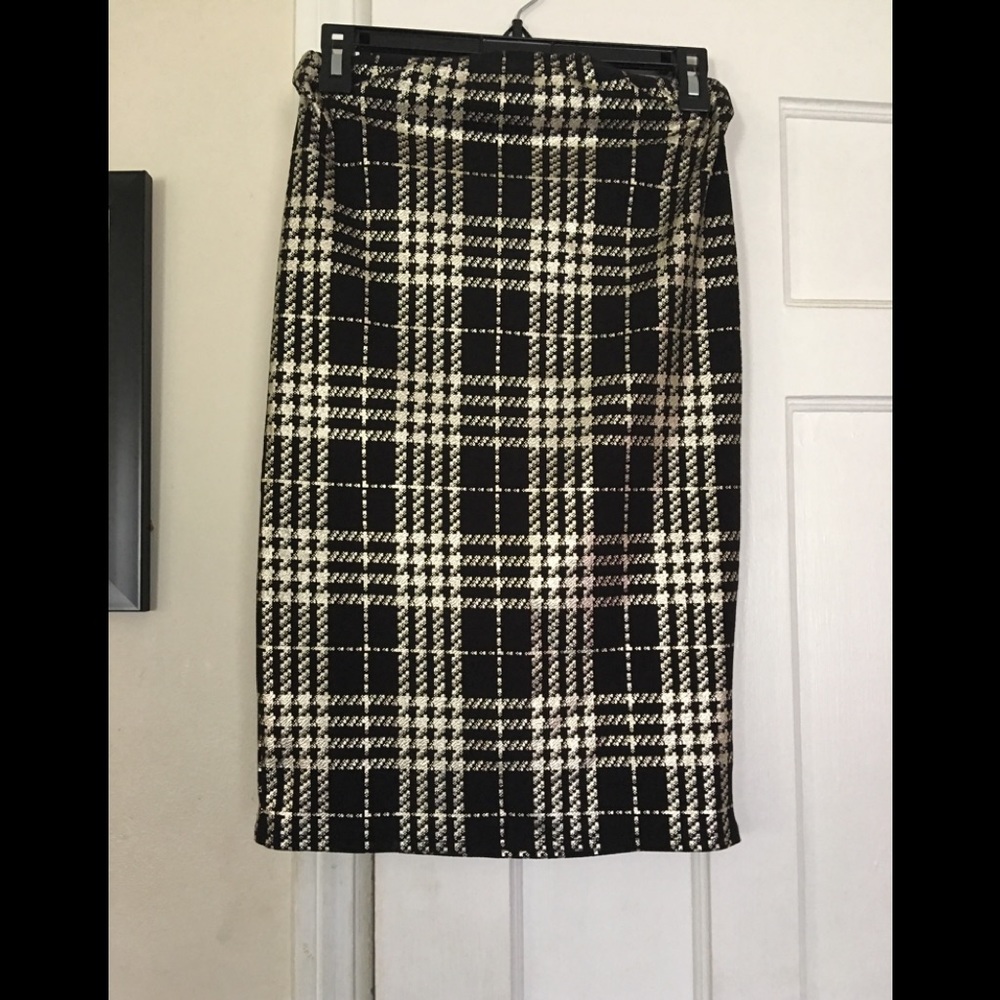 Plaid Black and Gold Skirt